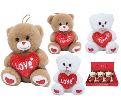 Plüsch-Bär mit Herz im Display 15cm
