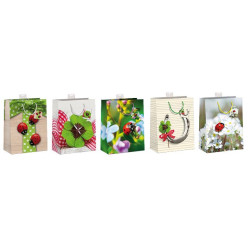 Geschenktüte mittel 5 Motive á 2 Geschenktaschen Serie "Glück"