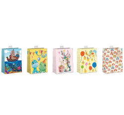 Geschenktüte mittel 5 Motive á 2 Geschenktaschen Serie "Kinder"