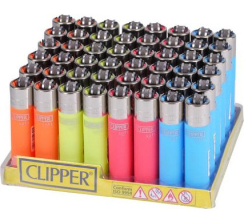 CLIPPER Feuerzeug "Gummiert-Neon" Soft Touch