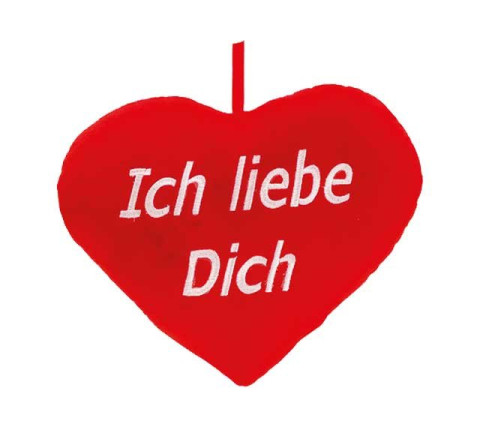 Plüsch-Herz "Ich Liebe Dich ROT" 24 x 30cm