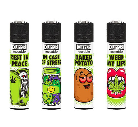 Clipper Feuerzeug "Weed Slogan 12"