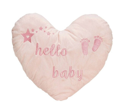 Plüsch-Herz "Hello baby" - rosa - 30 cm