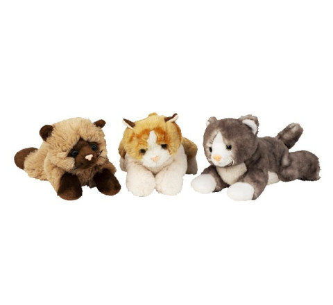 Plüsch-Katze - liegend - 23 cm