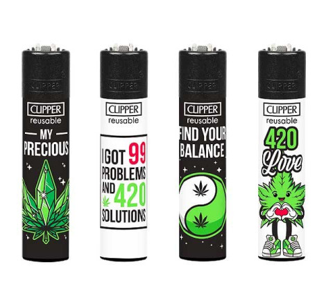 Clipper Feuerzeug "Weed Slogan 13"
