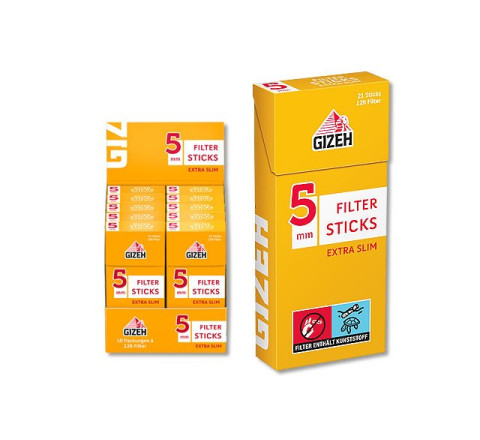 Gizeh Filter Sticks - Extra Slim - 5 mm - 10er Pack