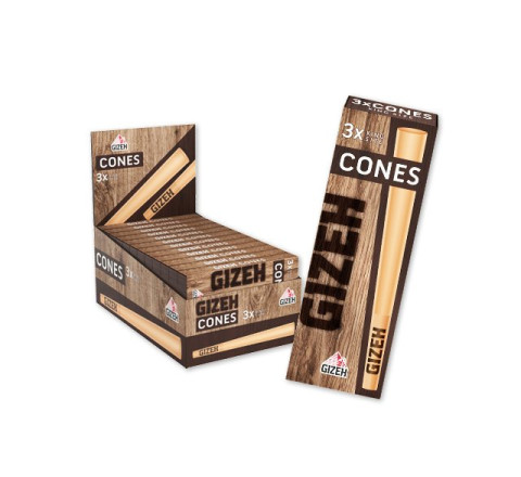 Gizeh Brown Cones + Tip - 24 x 3er Packung