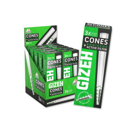 Gizeh Black - Cones + Konische Active Filter - 10 x 3er Packung