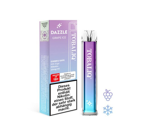 TobaliQ E-Shisha "DAZZLE" - Grape Ice - 600 Züge - 20 mg Nikotin