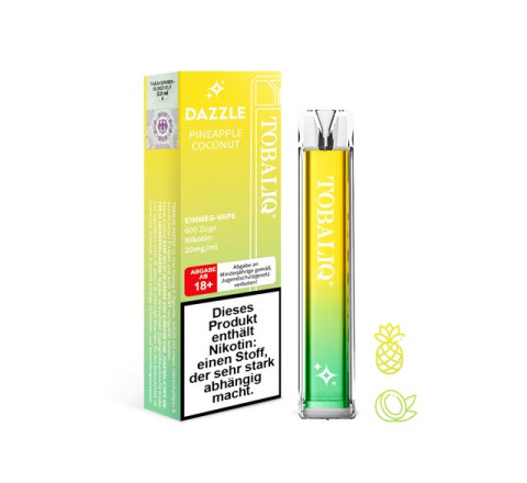 TobaliQ E-Shisha "DAZZLE" - Strawberry Ice Cream - 600 Züge - 20 mg Nikotin