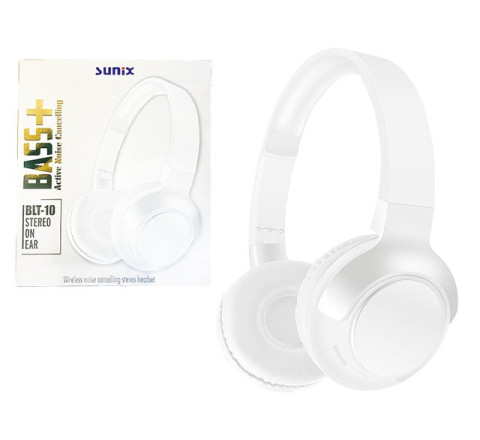SUNIX- BLT-10- WEISS  Bass+ Bluetooth On-Ear-Kopfhörer