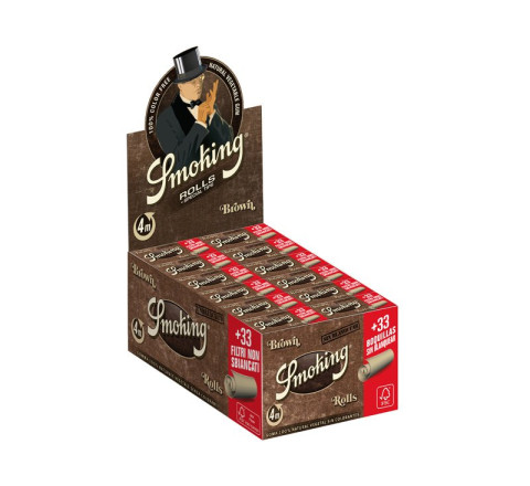 Smoking Brown Rolls Unbleached Tips 33 Stck.