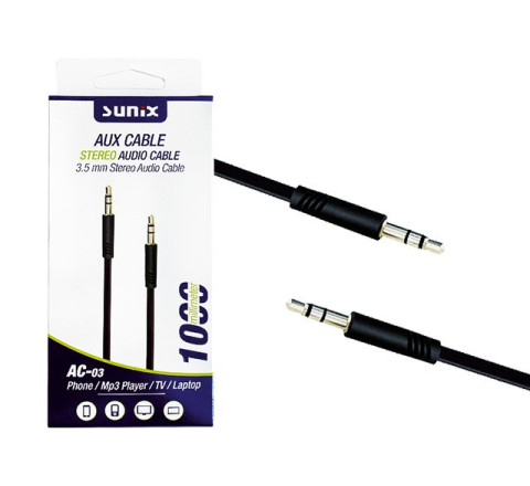 SUNIX- AC-03  "Stereo AUX Cable" -3.5 mm - 1m