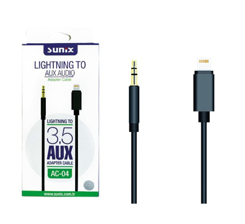 SUNIX- AC-04 "Lightning  AUX  Adapter Cable IOS" - 3,5mm