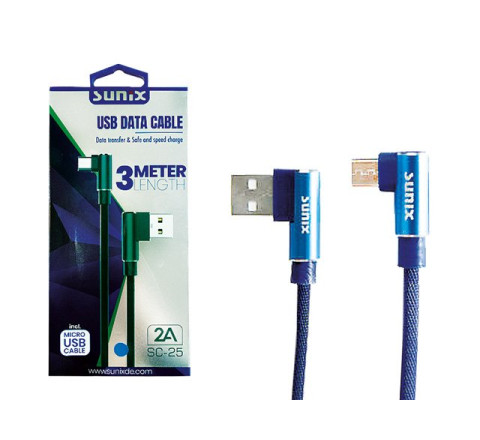 SUNIX- SC-25 - MICRO  "USB Datenkabel" Winkelstecker - 3m