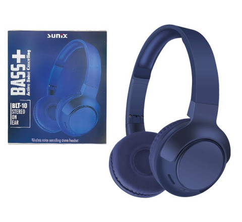 SUNIX- BLT-10 - BLAU Bass+ Bluetooth On-Ear-Kopfhörer
