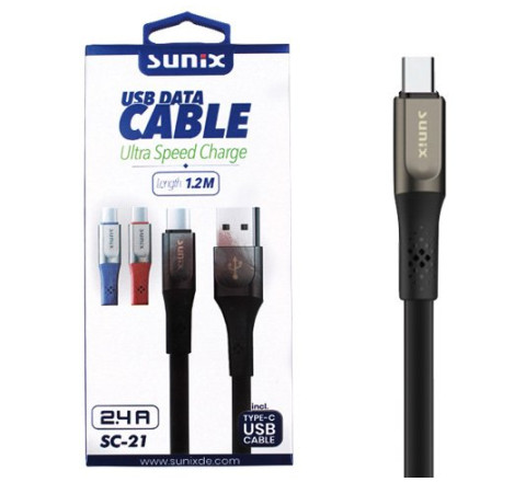 SUNIX- SC-21  "Type C"  USB Datenkabel - 1,2m - 2,4 A
