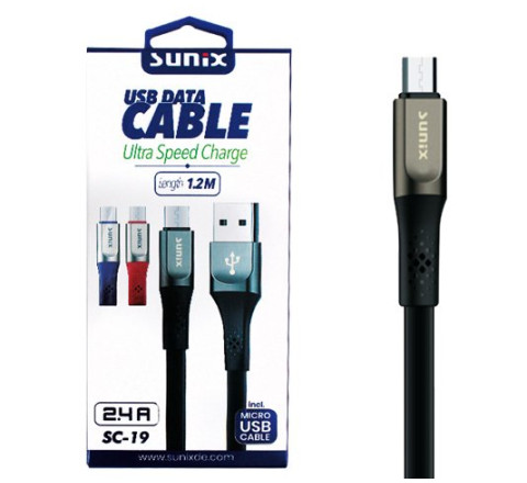 SUNIX- SC-19  "Micro-USB"  Datenkabel- 1,2m - 2,4 A