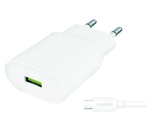 SUNIX- S- 215 - M -  USB Ladestecker inkl Micro USB Kabel - 3 A