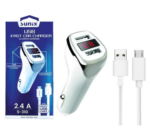 SUNIX- S-310-M  - FAST Car Charger - inkl. Micro USB - 2.4 A - PKW