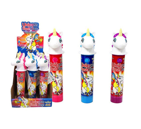 Unicorn Flash Pop - Lutscher mit Flashlight - 15 cm - 11 g