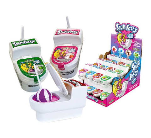 Sour Potty - Lollipop + Puder - 7,0 cm - 19 g