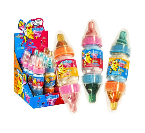 "Double Sour Dip" - Lollipop + Puder - 15 cm - 32 g