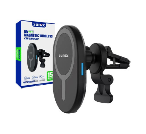 SUNIX HLD-17 - Kfz-Halter f. Lüfterclip  - Magnet  Induktiv-Ladung 15W