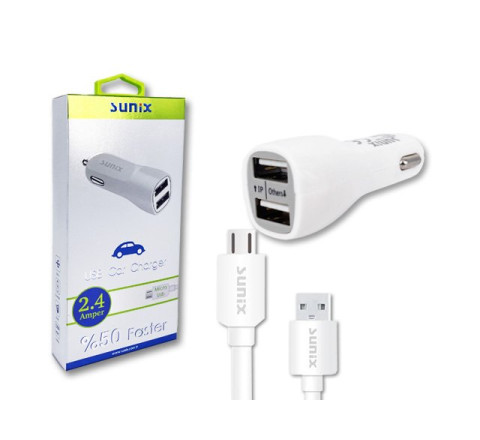 SUNIX- S-307 - USB Car Charger inkl. Micro-USB Kabel - 2,4 A