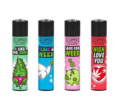Clipper Feuerzeug "WEED SLOGAN 11"