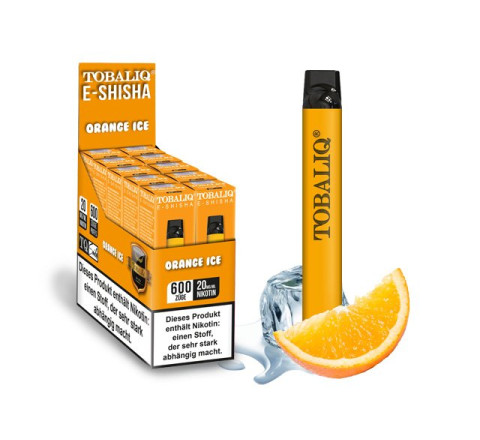 TobaliQ E-Shisha TQ-Smile "Orange Ice" - 600 Züge - "20 mg Nikotin"