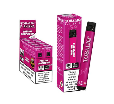TobaliQ E-Shisha TQ-Smile "Passion Grapefruit" - 600 Züge - "10 mg Nikotin"