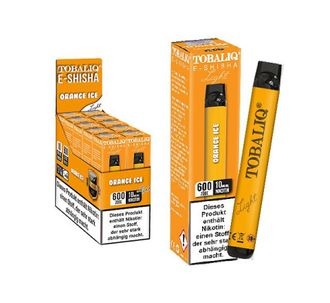 TobaliQ E-Shisha TQ-Smile "Orange Ice" - 600 Züge - "10 mg Nikotin"