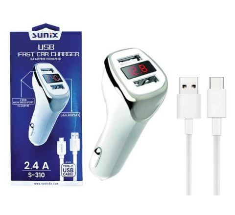 SUNIX- S-310-C  - FAST Car Charger - inkl.Typ C - 2.4 A - PKW