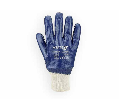 Asatex - Nitril-Handschuh - Blau "Feinstrick" - Gr. 10