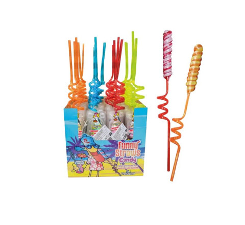 Funny Straws Candy - Lollipop mit Strohhalm - 29 cm - 40 g