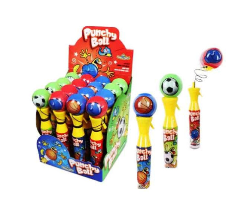 Punchy Ball - Springbälle zum Schießen inkl. Bonbon-Kügelchen - 16er Display