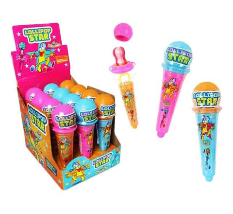 Lollipop Star Microphone - Schnuller-Dip in Saurem Flüssigkeit -12er Display