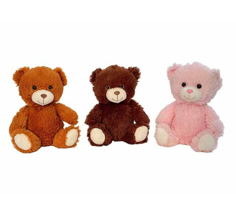 Plüsch-Bär "Wuschel" - 29cm - rosa, braun, dunkelbraun