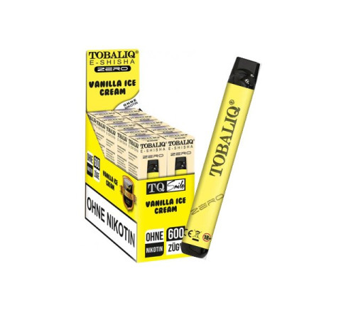 TobaliQ E-Shisha TQ-Smile "Vanilla Ice Cream" - 600 Züge - "Ohne Nikotin"