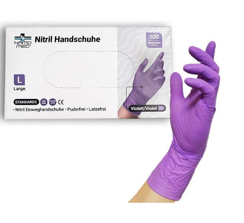 Nitril-Einweghandschuhe - Violett - Gr. L - 100Stk.