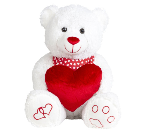 Plüsch-Bär "Valentino" mit Herz u. Schal - 80 cm