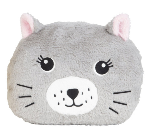 Plüschkissen Katze grau - h=33 cm b=38 cm