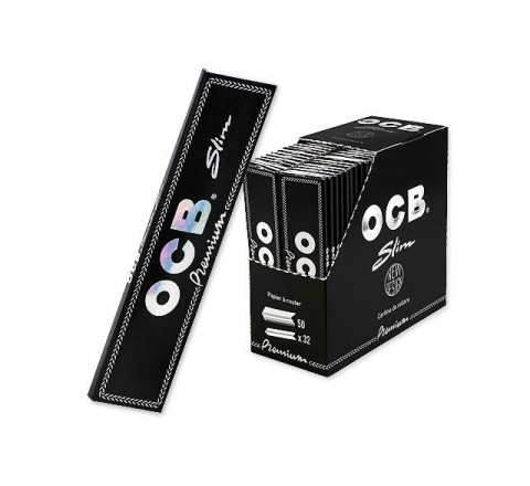 OCB Slim Long schwarz, 50 Heftchen