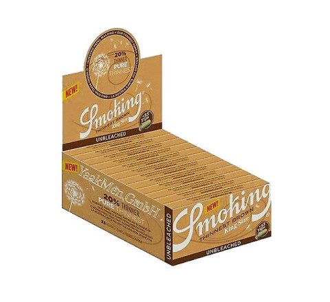 Smoking "Thinnest  Brown King Size - 33 Blatt + 33 Tips" -24er