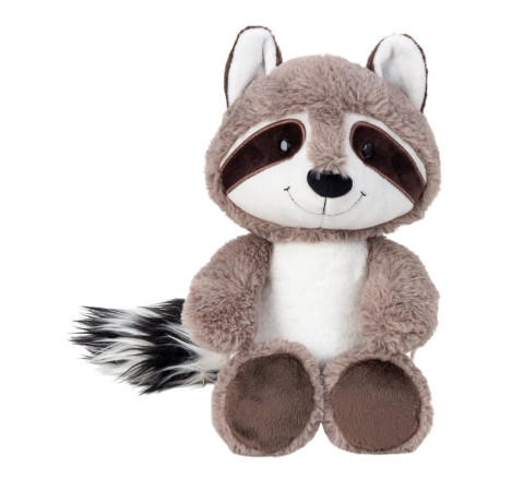 Plüsch-Waschbär "Rudi" sitzend - 28 cm - grau