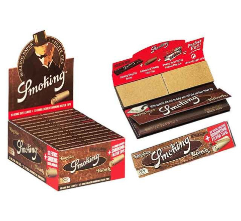 Smoking King Size Braun 33 Blatt + 33  Filter Tips