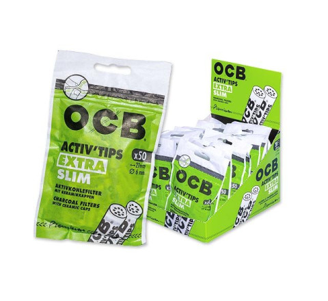 OCB Activ Tips Extra Slim - Premium -  6mm - 50er Beutel