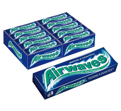 Wrigleys Airwaves "Blau - Menthol & Eukalyptus" 12-er