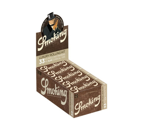 Smoking Brown-  Luxury Rolling Kit 33 Blättchen + 33 Conical Tips